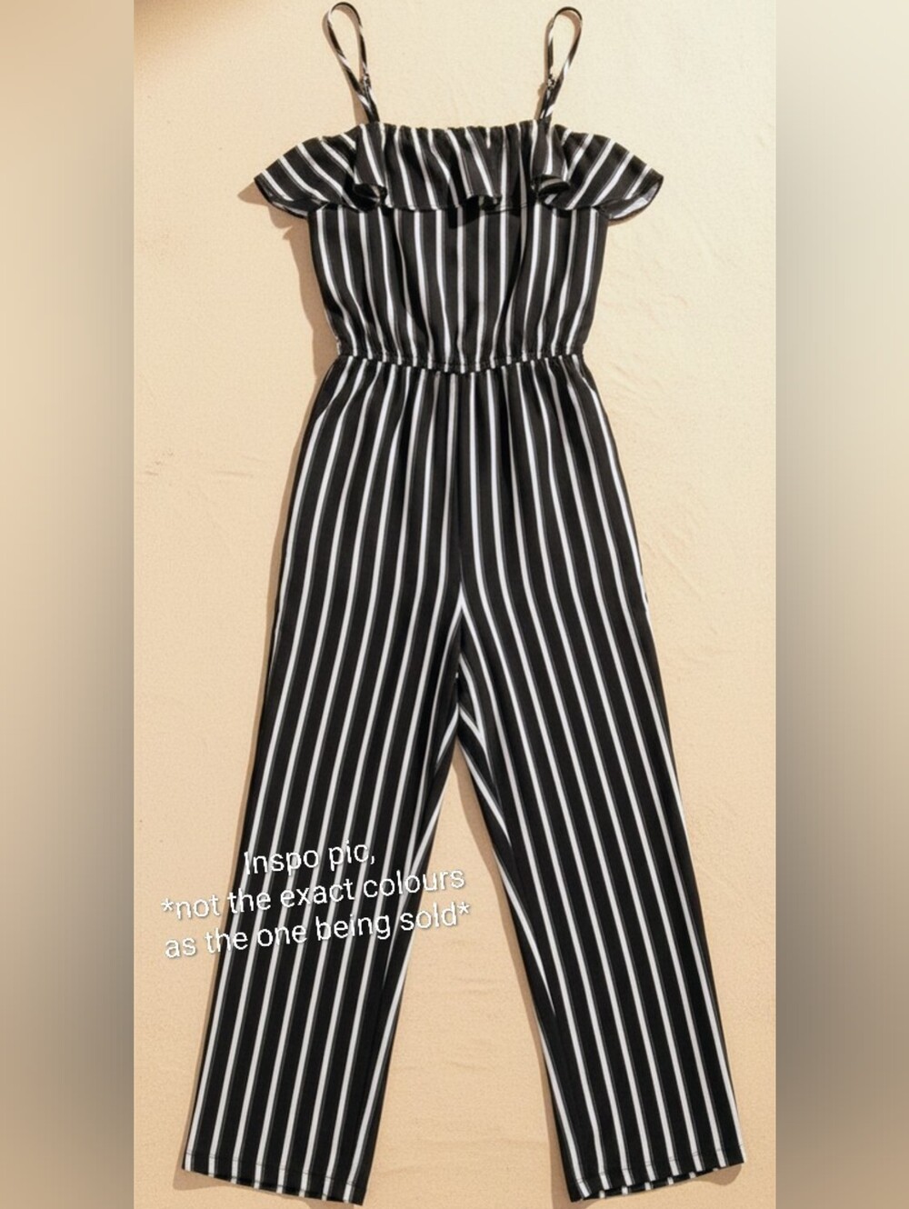 Bluenotes Romper, size med, EUC, black, green, white & green stripe pattern - Picture 13 of 13